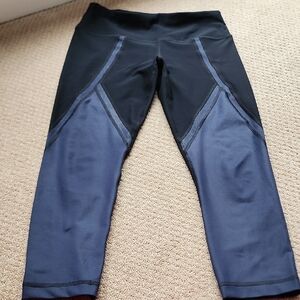 M90 Degree By Reflex Capri Black Bue Leggings, S